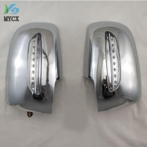 For santa fe accessories ABS chrome design rear view mirror cover cap with side lamp for hyundai santa fe 2008 2009 2010-2012