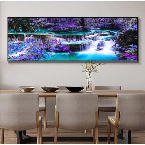 Big size DIY Diamond Painting Landscape purple waterfall Full Drill handwork Rhinestone Embroidery Cross Stitch Arts and Craft
