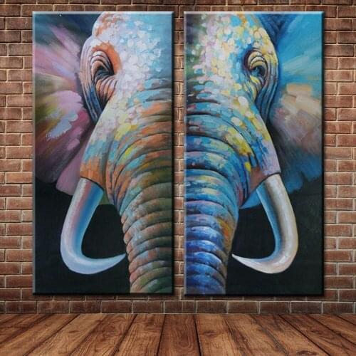 Big Size high quality Modern Hand-painted home Decor elephant Oil Painting On Canvas Wall Art picture for Home Decor No Framed