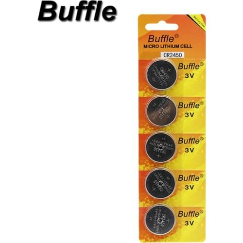 Buffle 5pcs/pack CR2450 Button KCR2450 5029LC LM2450 Cell Coin Lithium Battery 3V CR