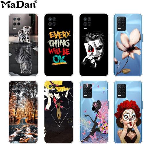 Phone Cover For Realme 8 5G Case Soft Silicone Protective Back Thin Transparent TPU For OPPO Reamne 8 5g Coque Funda Painting