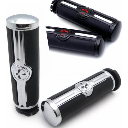 For Harley Davidson 1996-Later VRSC XL XR Dyna Softail YAMAHA Chr Aftermarket Free Shipping Motorcycle Parts Skull 1" Hand Grips