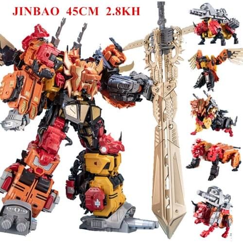JinBao New 5 IN 1 BIG Predaking Transformation Boy Toys COOL Devastator G1 GT KO Anime Action Figure Robot Car Model Kids