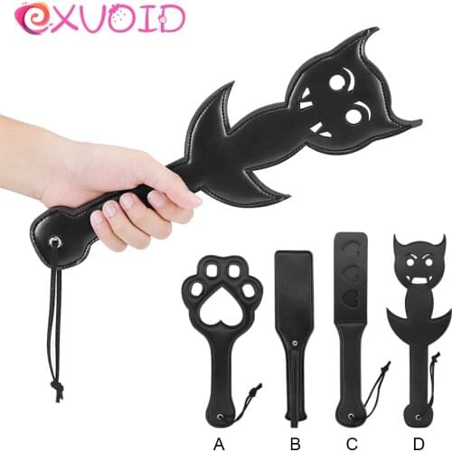 EXVOID Torture Gear BDSM Whip Black Submissive Slave Spank Paddle Beat Slave Bitch SM Flog Kinky Fetish Sex Toys for Couples