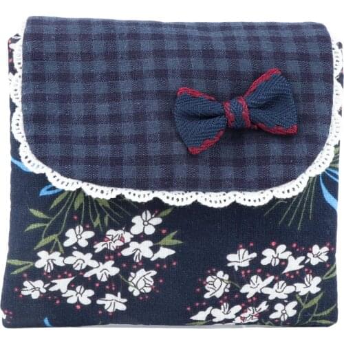 Sanitary Napkin Bag Lovely Women Girl Flower Pattern Sanitary Pad Organizer Purse Napkin Towel Cosmetic Pouch Storage Bags 60XX