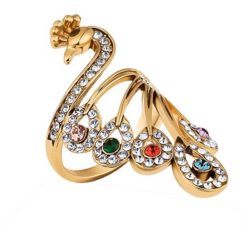 Crystal Phoenix Type Adjustable Braided Ring DIY Sewing Crafts Yarn Guides Finger Wear Thimble Knitting Loop Crochet Ring FN50