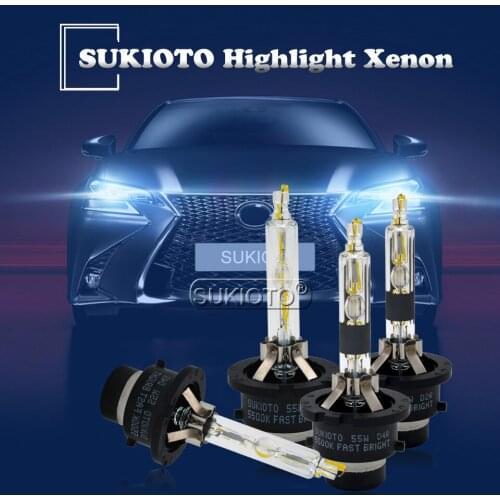 SUKIOTO 2PCS Xenon 55W D2S D4S xenon HID Bulb Fast Bright 5500K D2R D4R hid Projector Lens bulb for BMW BENZ AUDI Car Headlights