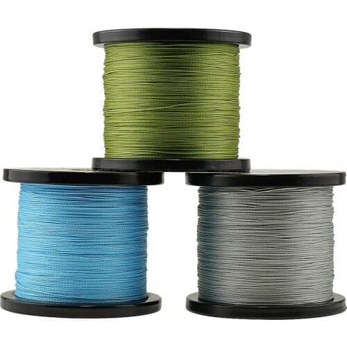 Saltwater ice pe braided line 1500M 2000M strong long line sea fishing 4 strands multifilament green grey multicolor 6-100LBS