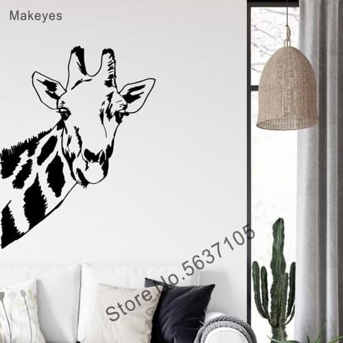 Makeyes Giraffe Animals Wall Sticker Home Kids Room Wall Art Painted Wall Decals Vinyl Giraffe Animals Pattern Design Cute Q042