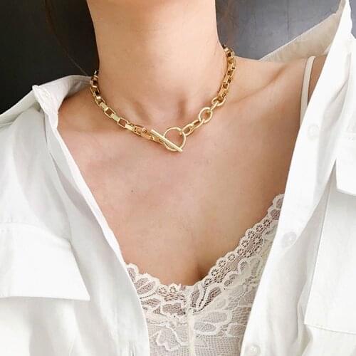 Unisex Fashion Pendant Metal Necklaces for Women Korea Star Style Necklace Golden Color Jewelry Party Drop Dangle Gift Wholesale