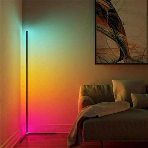 Nordic minimalist adjustable RGB color modern led living room bedroom bedside atmosphere decorative right angle floor lamp