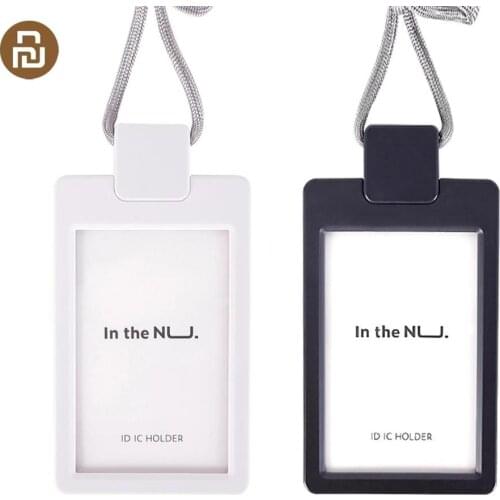 NUSIGN NS126 1PC ID IC Card Holder With Nylon Lanyard Employee Name ID Card Cover Work Certificate Identity Badge Holder