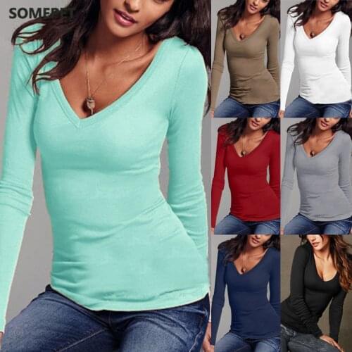 Autumn Women Cotton T Shirt Top Long Sleeve Black White Casual Tee Shirt Femme Female Slim Sexy Tops Plus Size Fashion Clothes