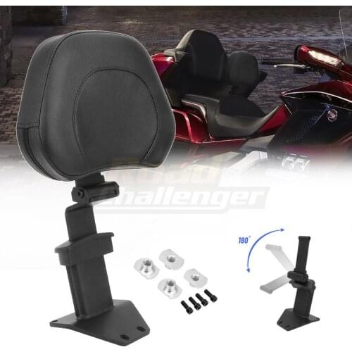 Motorcycle Front Sissy Bar Driver Backrest Rider Seat Backrest Cushion Pad Black Leather For Honda Goldwing GL1800 2018-2021