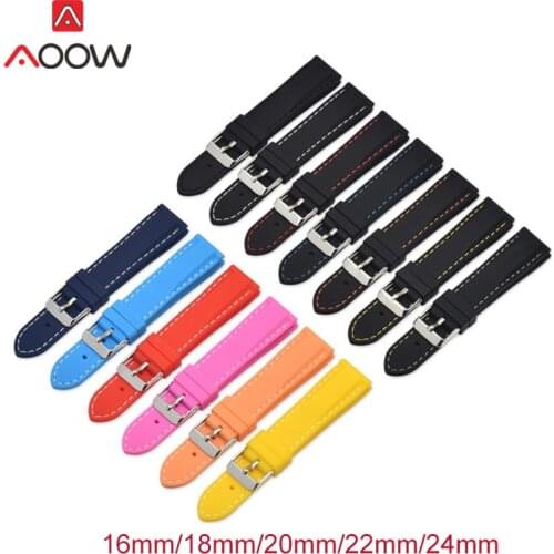 16mm 18mm 20mm 22mm 24mm Silicone Watchband Sport Waterproof Men Women Quick Release Bracelet Band Strap for Gear S3 Ticwatch