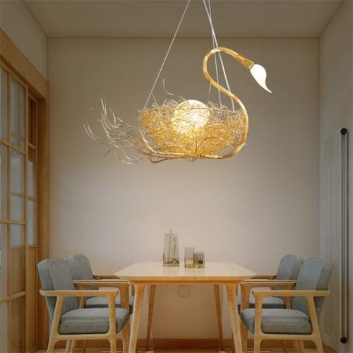 Nordic Swan Bird Nest Pendant Lights Living Room Restaurant Dining Table Romantic Lamp Art Deco Hanging Lights Cafe Bar Lighting