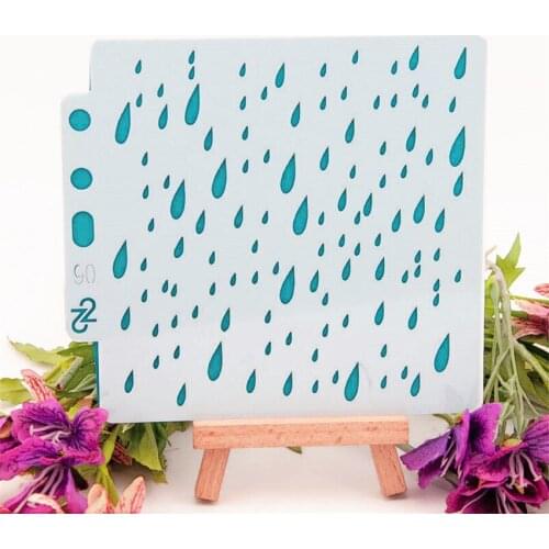 14.1*13 Inclined rain stencils spray plastic mold shield DIY cake hollow Embellishment printing lace ruler Cover template