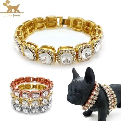 Dog Jewelry For Dogs,Luxury Diamond Crystal ,Gold Dog Collars,Shiny Gold Metal Puppy Collar Luxury Dog Bling