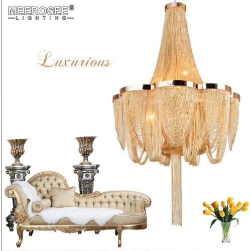 Vintage French Empire Chandelier Post Chain Aluminum Suspension Light Hanging Drop Lustre for Living room Hotel Project Lights