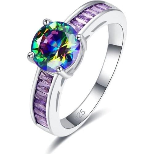 Top Quality finger Jewelry rings for women 2 style purple blue AAA+ crystal women wedding rings #6 #7 #8 #9