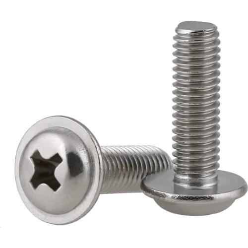 20Pcs DIN967 M2 M2.5 M3 304 Stainless Steel Phillips Pan Machine Screws With Collar