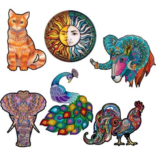 2021 Christmas Gift New Wooden Jigsaw Puzzle Wood DIY Crafts Animal Shaped For Adults Children