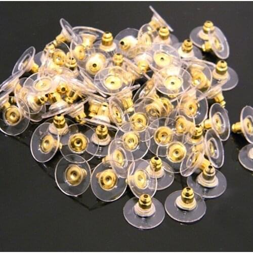 D021 100pcs/lot Alloy Earring Backs Stoppers Earnuts Earring Plugs DIY Gold Silver Plated Findings Jewelry Accessories