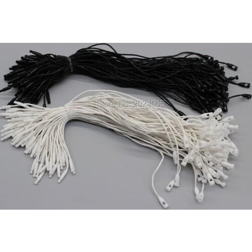 Free shipping wholesales top quality black clothing hang tag WAX CORD/cotton rope/string buckle/sling/thread 500 pcs a lot