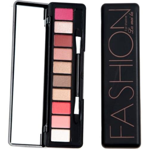 Brand Fashion 10 Colors Shimmer Matte Eye Shadow Makeup Palette Light Eyeshadow Natural Make Up Cosmetics Set With Brush