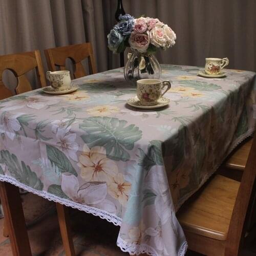 CURCYA Thick Canvas 100% Cotton Tablecloths for Dining Tables Decorative Table Cover Cloth or Coffee Tea Store Hotel Restaurant