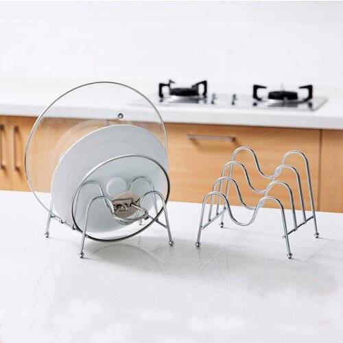 Pan Pot Cover Lid Holder Sturdy Stand For Covers or Plates-Saucers Dish Drying Rack Over Sink Countertop Holder Plate Storage