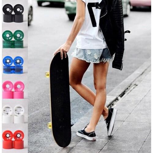 2Pcs Skateboard Wheels Low Noise Longboard Wear-resisting Road Field Street Skating For Scooter 70% Springback 5Colors