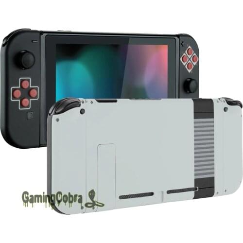 Classics NES Style Soft Touch Grip Console Back Plate, Controller Housing Shell with Full Set Buttons for Nintendo Switch
