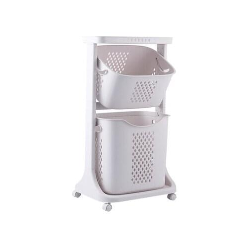 Universal Wheel Design Laundry Basket Clothes Storage Basket Hollow-out Design Household Classification Laundry Basket
