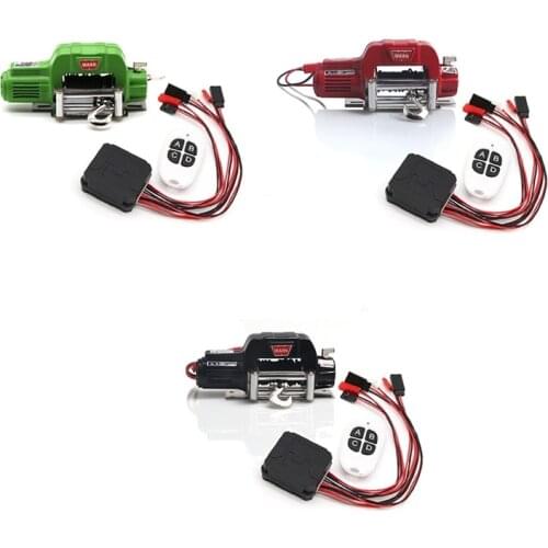 Metal Automatic Winch Wireless Remote Controller System for 1/10 RC Crawler Car Axial SCX10 TRAXXAS TRX4 Upgrade Parts