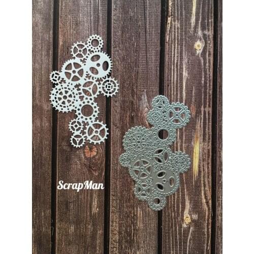 Gear Metal Cutting Dies Scrapbooking background craft Card Making Embossing Rectangular Pattern