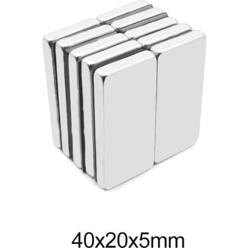 2/5/10/15PCS 40x20x5 Quadrate Strong Neodymium Magnet 40mm*20mm Powerful Magnetic Magnet 40x20x5mm Rare Earth Magnets 40*20*5