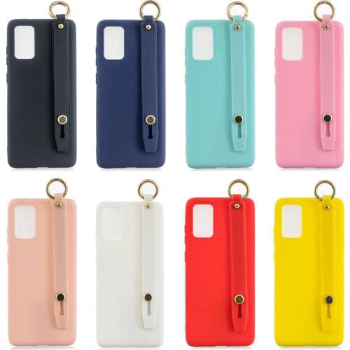 Soft Silicone case For Samsung A21S A31 A01 A11 A10S A20S A30S Wrist strap bracket Cover For Galaxy A21 A41 A51 A71 A10 A50 A70