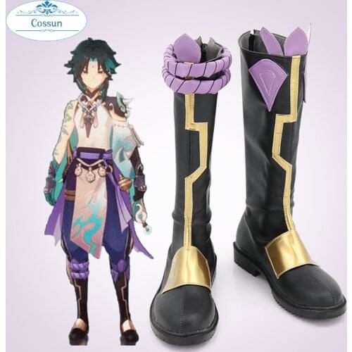 [Customize] Game Genshin Impact Xiao Boots Halloween Cosplay Shoes 2021 New