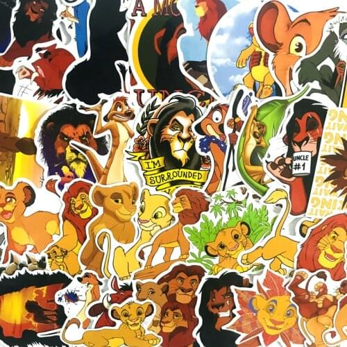 50Pcs/lot lion king cute animals surrounded uncle 2021 Stickers Decal For Snowboard Laptop Luggage Car Fridge DIY Styling