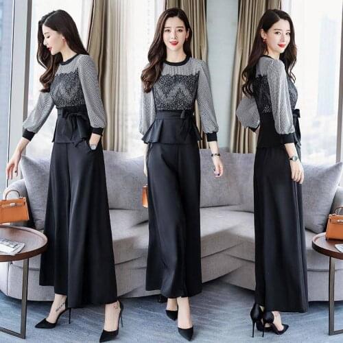 2020 Autumn High Waist Straight Leg Fashion Office Wear black Women suit Pants With Decorative Belt