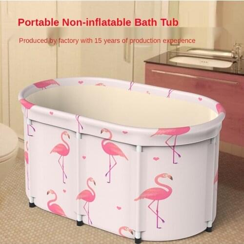 Hot Foldable Adult Bath Barrel Portable Non-inflatable Tub Household Washroom Baby Swimming Pool Waterproof Cloth 100x66x56cmLid