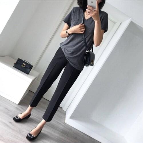 Maternity casual suit spring autumn Pants Pregnant women fashion haroun Trousers extra-abdominal wear office lady work ClothMate
