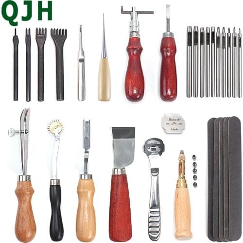 Professional Leather Craft Tool Kit Household Hand Sewing Kit Slotting Punching Thinning Machine Leather Craft Accessories