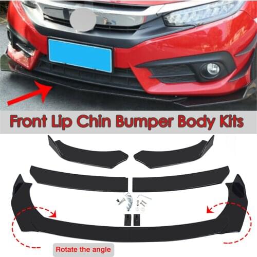 Car Front Bumper Splitter Universal Durable Car Front Lip Chin Bumper Body Kit Splitter Spoiler Diffuser Cover Car Accessories