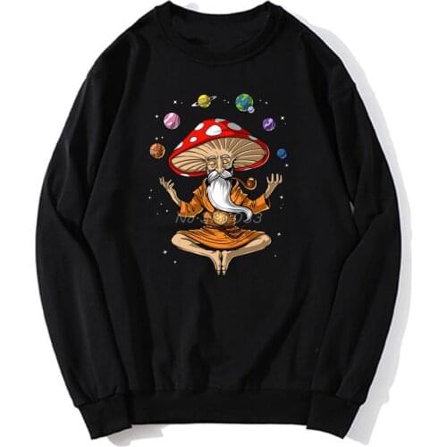 Magic Mushroom Buddha Funny hoodie Hip Hop Men Fleece Sweatshirt Unisex Hoodies Spring Autumn Sweater Streetwear