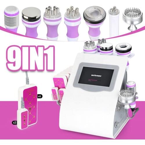 Ultrasonic Cavitation Machine Anti Wrinkle Device +Lipo Laser 9 In1 Blackhead Removal Device Wrinkle Reduction