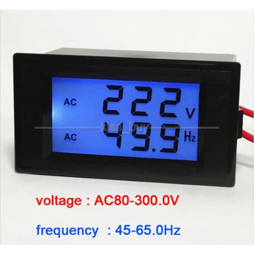 AC voltmeter frequency AC 80-300V/ 50Hz/60Hz Digital Dual display voltage meter ac 110v 220v 230v 240v volt meter