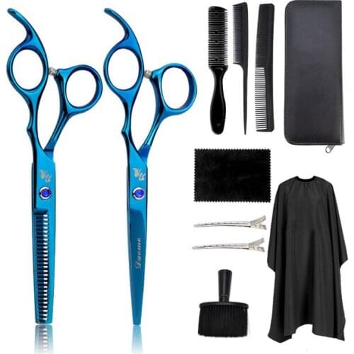 2/10pcs Hair Scissor 6 Inch Barber Hairdressing Cutting Professional Shear Stainless Steel Thinning Scissor Barbershop Salon Set