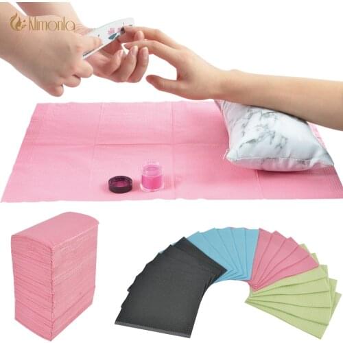 50/125Pcs Nail Art Table Mat Disposable Foldable Clean Pad Beauty Nail Care Polish Waterproof Tablecloth Manicure Tool Lint Pape